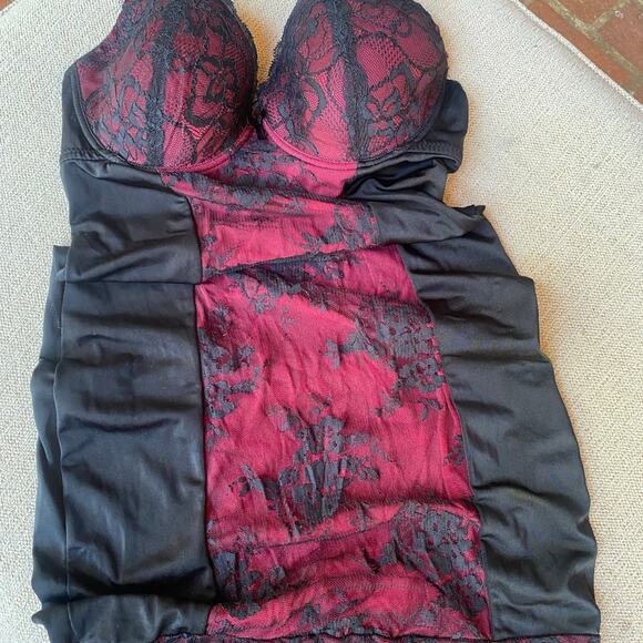Marilyn Monroe size large Wine red and black lace lingerie stretchy soft sexy - Picture 1 of 6